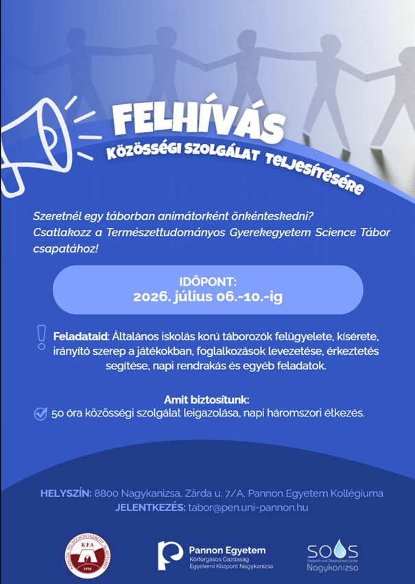 felhívás közössegi szolgálat nyári tábor 2026